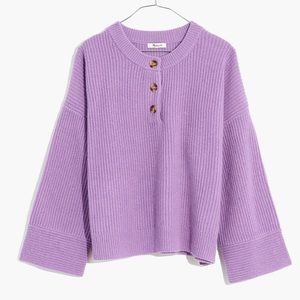 Madewell Cashmere Ribbed Henley Sweater